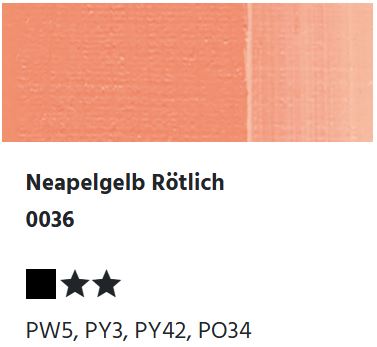 LUKAS Künstlerölfarben 1862 - Neapelgelb Rötlich 0036 (37ml)