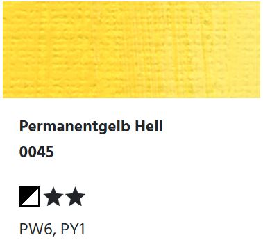 LUKAS Künstlerölfarben 1862 - Permanentgelb Hell 0045 (37ml)