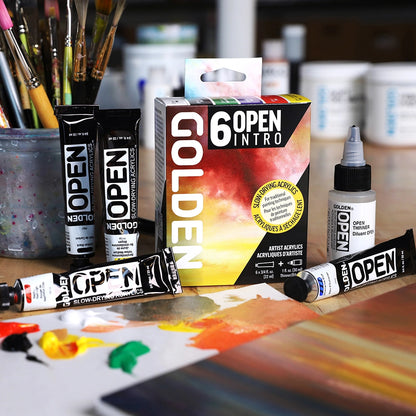 GOLDEN Open Intro-Set (6 Grundfarben + Verdünner)