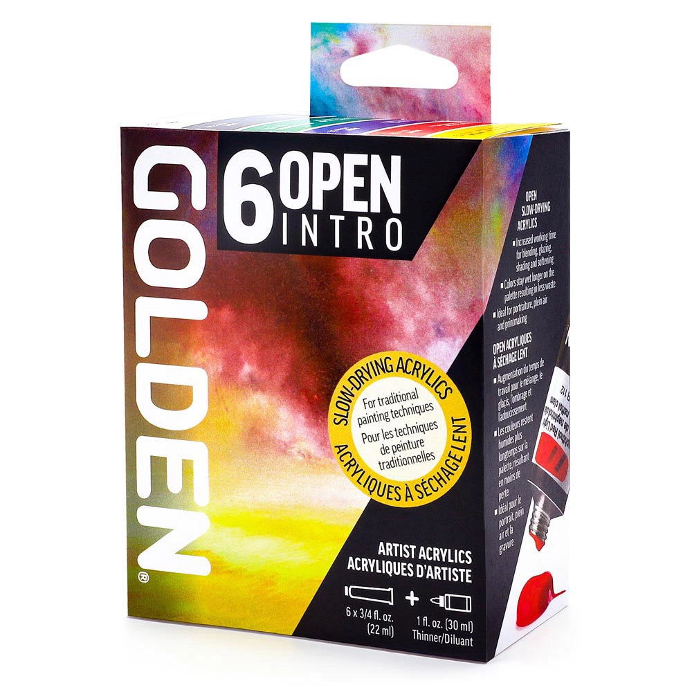 GOLDEN Open Intro-Set (6 Grundfarben + Verdünner)