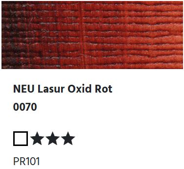 LUKAS Künstlerölfarben 1862 - NEU Lasur Oxid Rot 0070  (37ml)