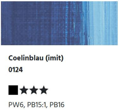 LUKAS 1862 Feinste Ölfarben - Coelinblau (imit) 0124 (37ml)