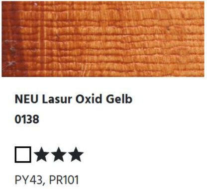 LUKAS 1862 Feinste Ölfarben - NEU Lasur Oxid Gelb 0138  (37ml)