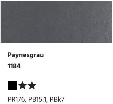 LUKAS Aquarell 1862 (24ml Tube) - Paynesgrau  1184