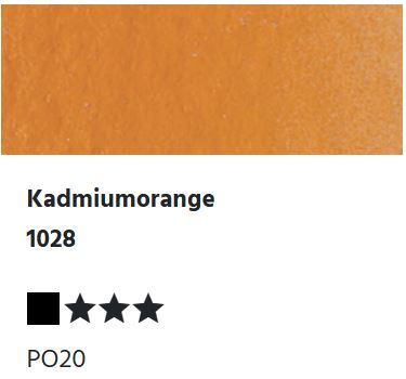 LUKAS Aquarell 1862 Feuchte Künstler-Aquarellfarbe - Kadmiumorange  1028 (1/2 N.)