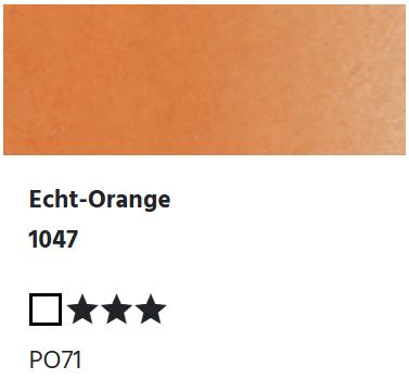 LUKAS Aquarell 1862 Feuchte Künstler-Aquarellfarbe - Echt-Orange  1047 (1/2 N.)