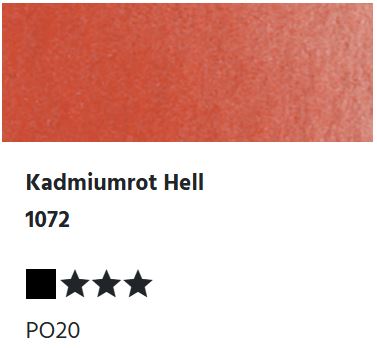 LUKAS Aquarell 1862 Feuchte Künstler-Aquarellfarbe - Kadmiumrot Hell  1072 (1/2 N.)