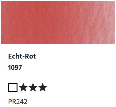 LUKAS Aquarell 1862 Feuchte Künstler-Aquarellfarbe - Echt-Rot  1097 (1/2 N.)