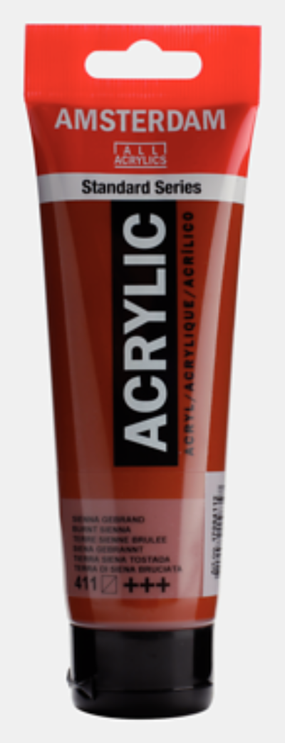Estándar acrílico AMSTERDAM - Siena tostada 411 (120 ml)