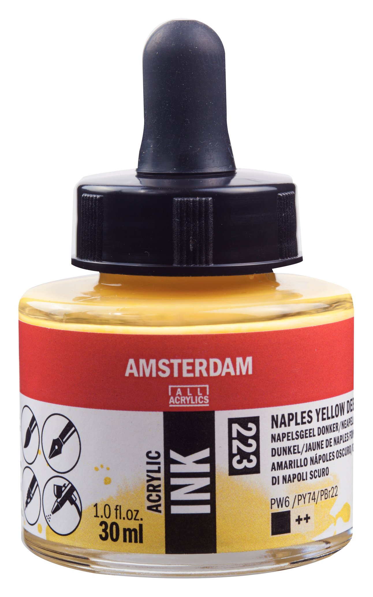 Royal Talens AMSTERDAM Acrylic Ink - Neapelgelb dunkel  223 (30ml)