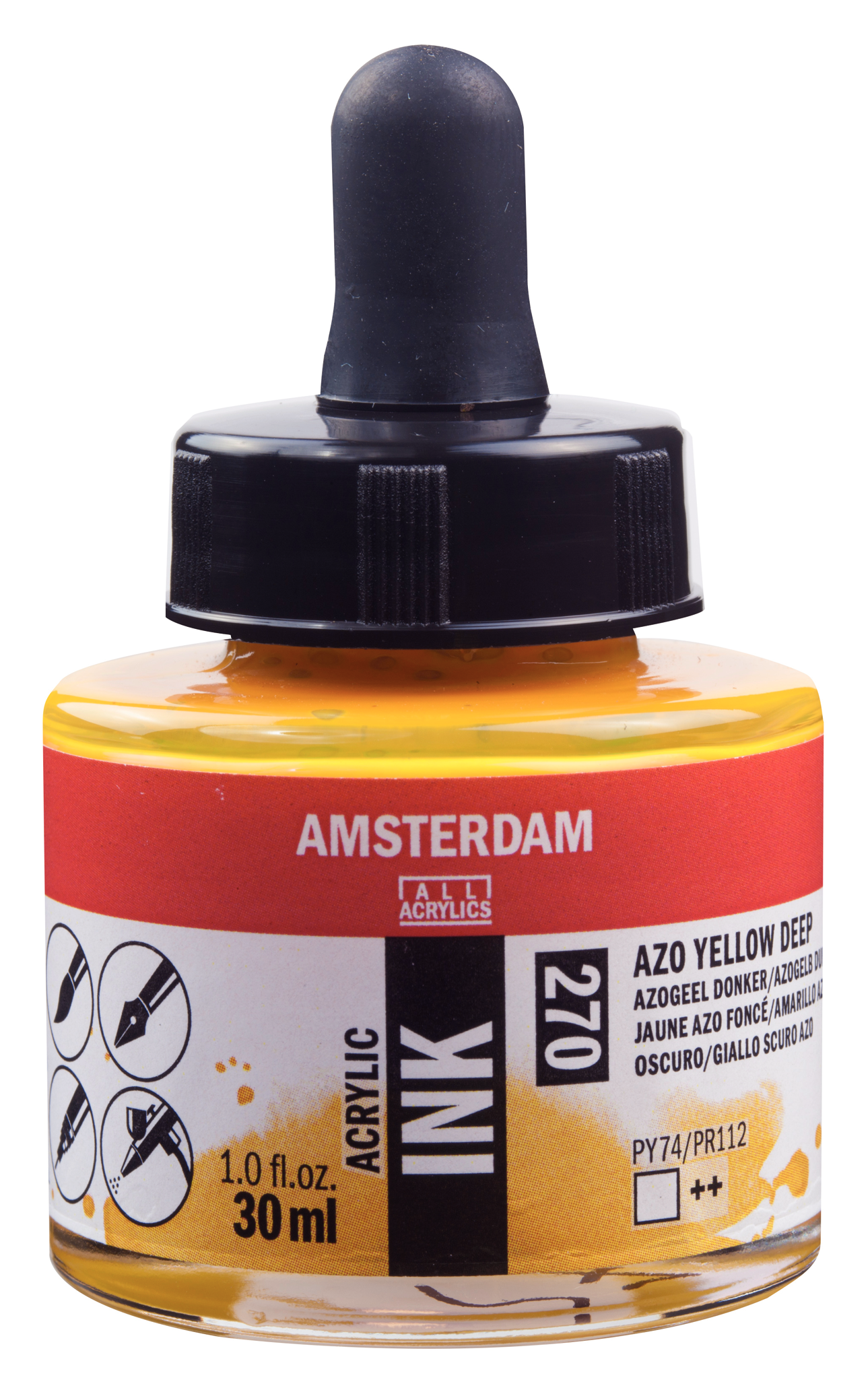 Royal Talens AMSTERDAM Acrylic Ink - Azogelb Dunkel  270 (30ml)