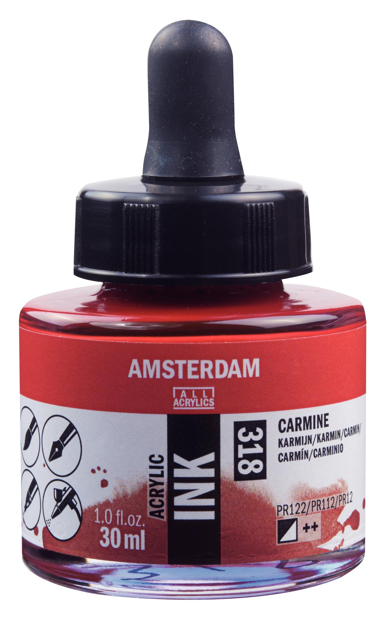 Royal Talens AMSTERDAM Acrylic Ink - Karminrot  318 (30ml)