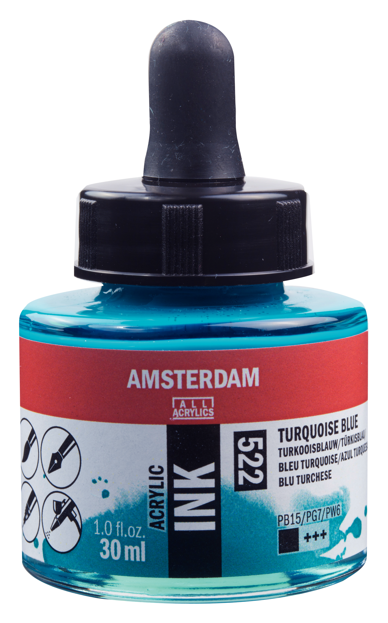 Royal Talens AMSTERDAM Acrylic Ink - Türkisblau  522 (30ml)