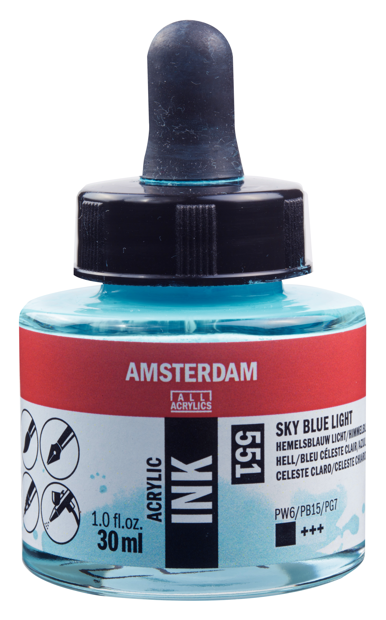 Royal Talens AMSTERDAM Acrylic Ink - Himmelblau hell  551 (30ml)