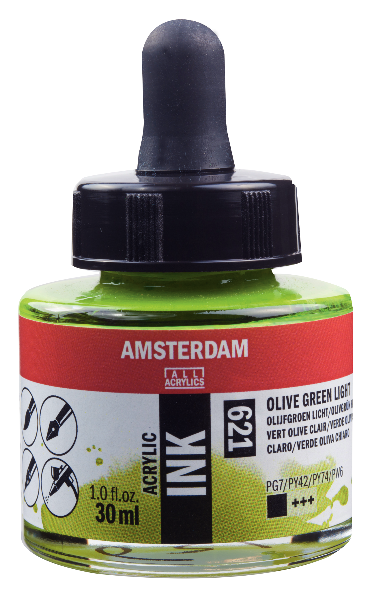 Royal Talens AMSTERDAM Acrylic Ink - Olivgrün Hell  621 (30ml)