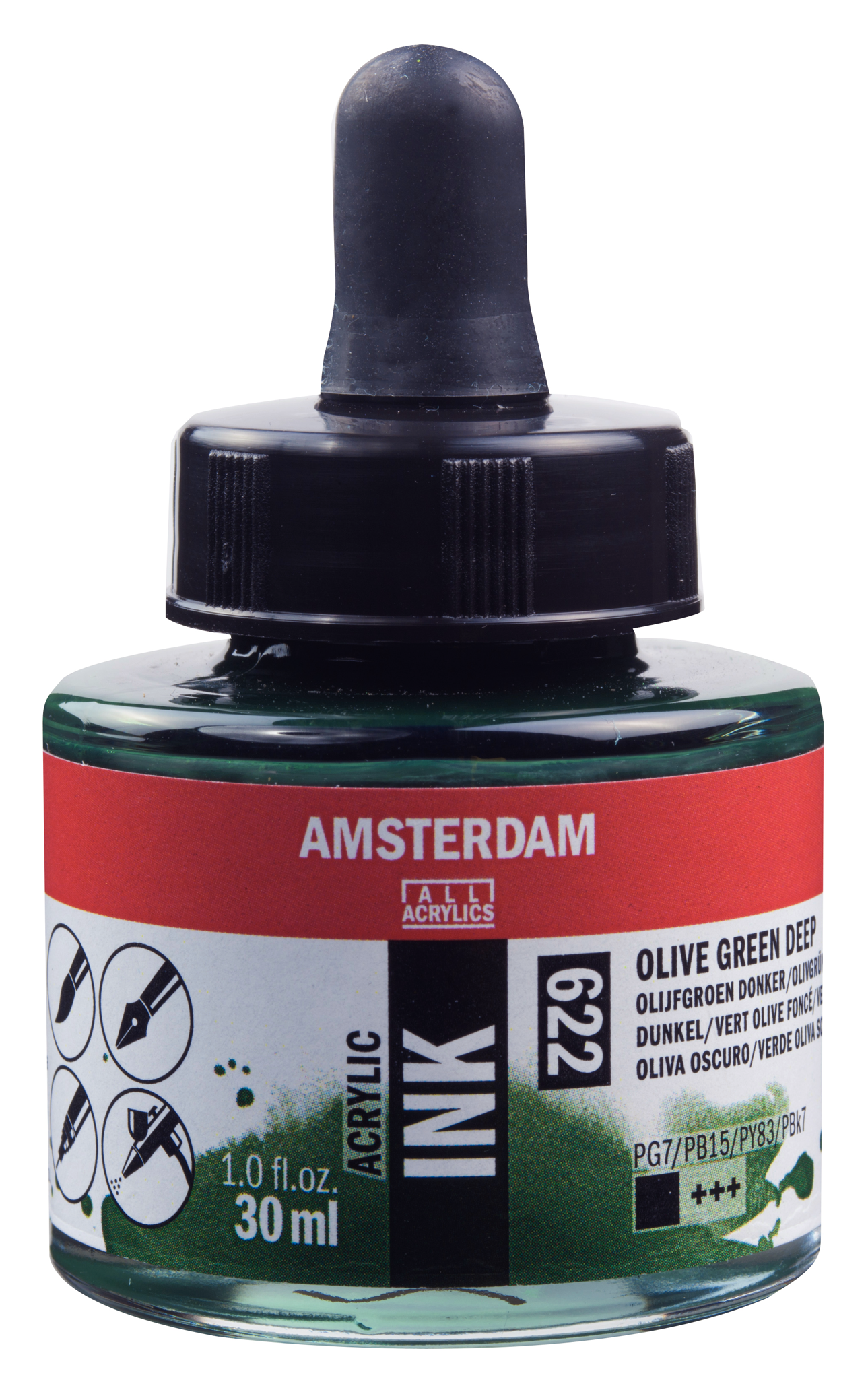 Royal Talens AMSTERDAM Acrylic Ink - Olivgrün Dunkel  622 (30ml)