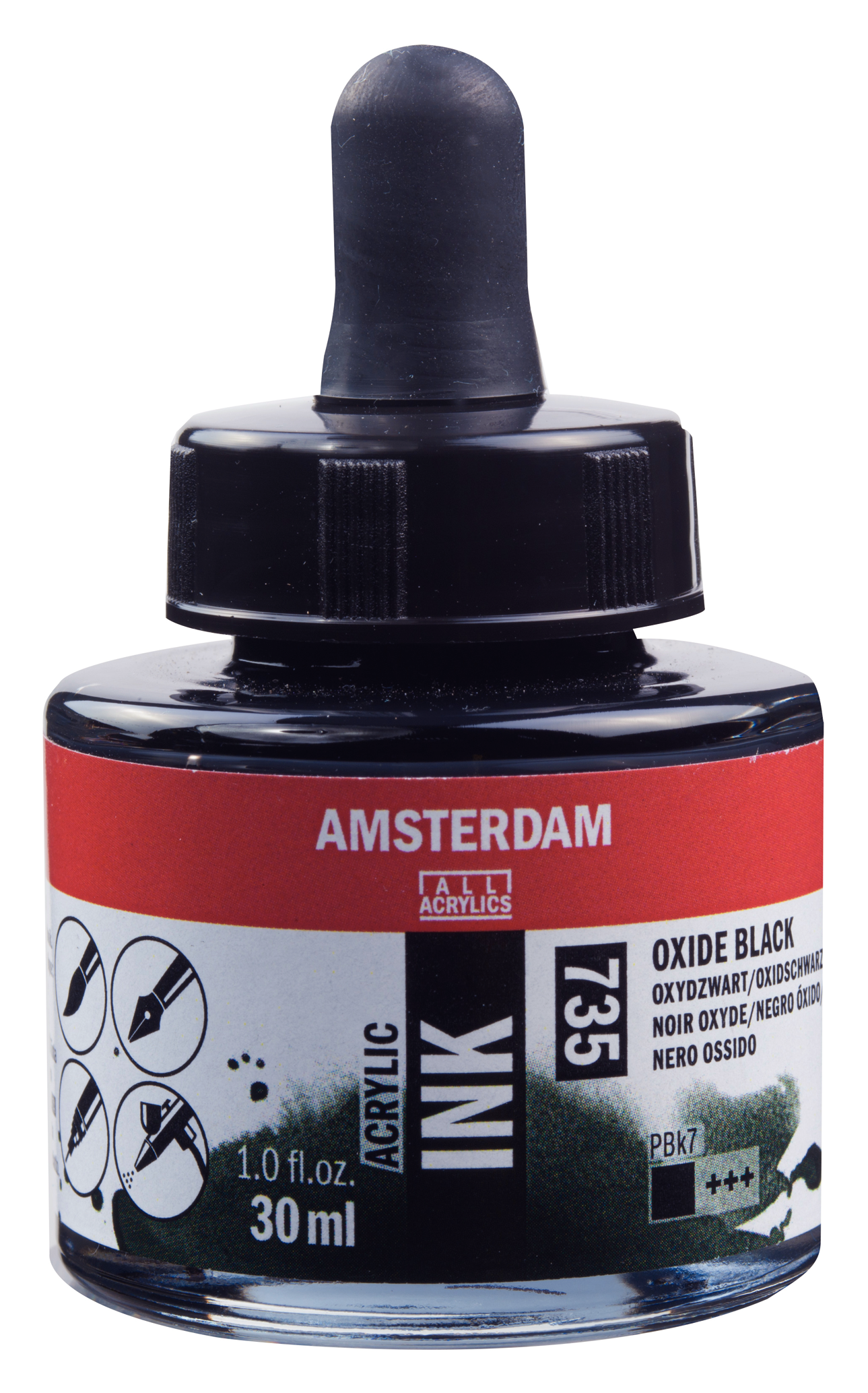 Royal Talens AMSTERDAM Acrylic Ink - Oxidschwarz  735 (30ml)