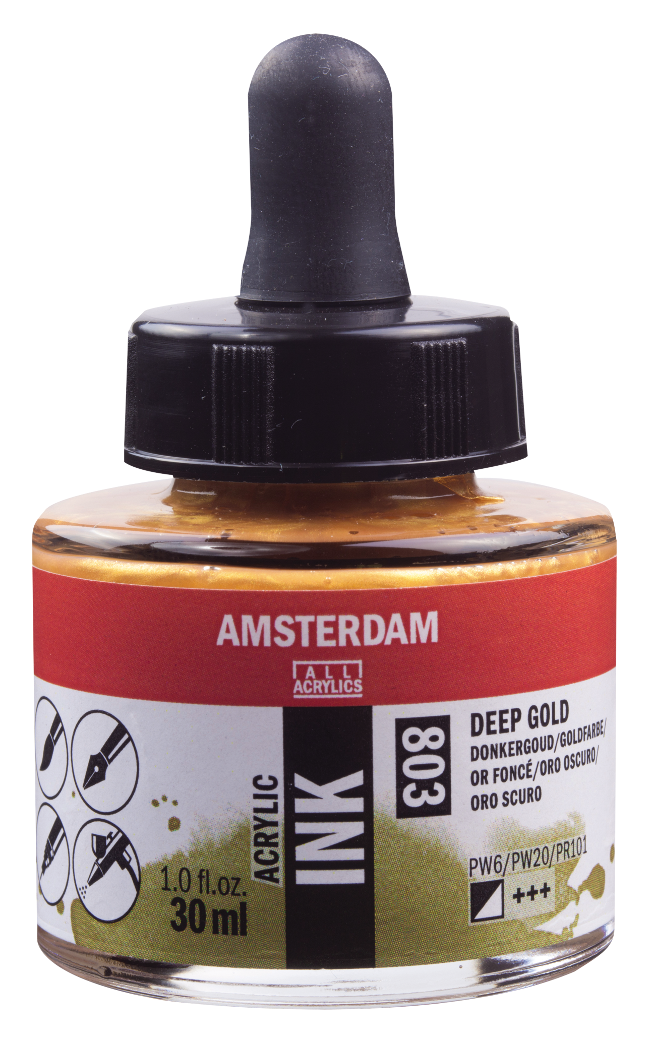 Royal Talens AMSTERDAM Acrylic Ink - Dunkelgold  803 (30ml)