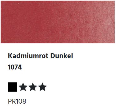 LUKAS Aquarell 1862 Feuchte Künstler-Aquarellfarbe - Kadmiumrot Dunkel  1074 (1/2 N.)