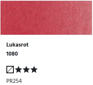 LUKAS Aquarell 1862 Feuchte Künstler-Aquarellfarbe - Lukasrot  1080 (1/2 N.)