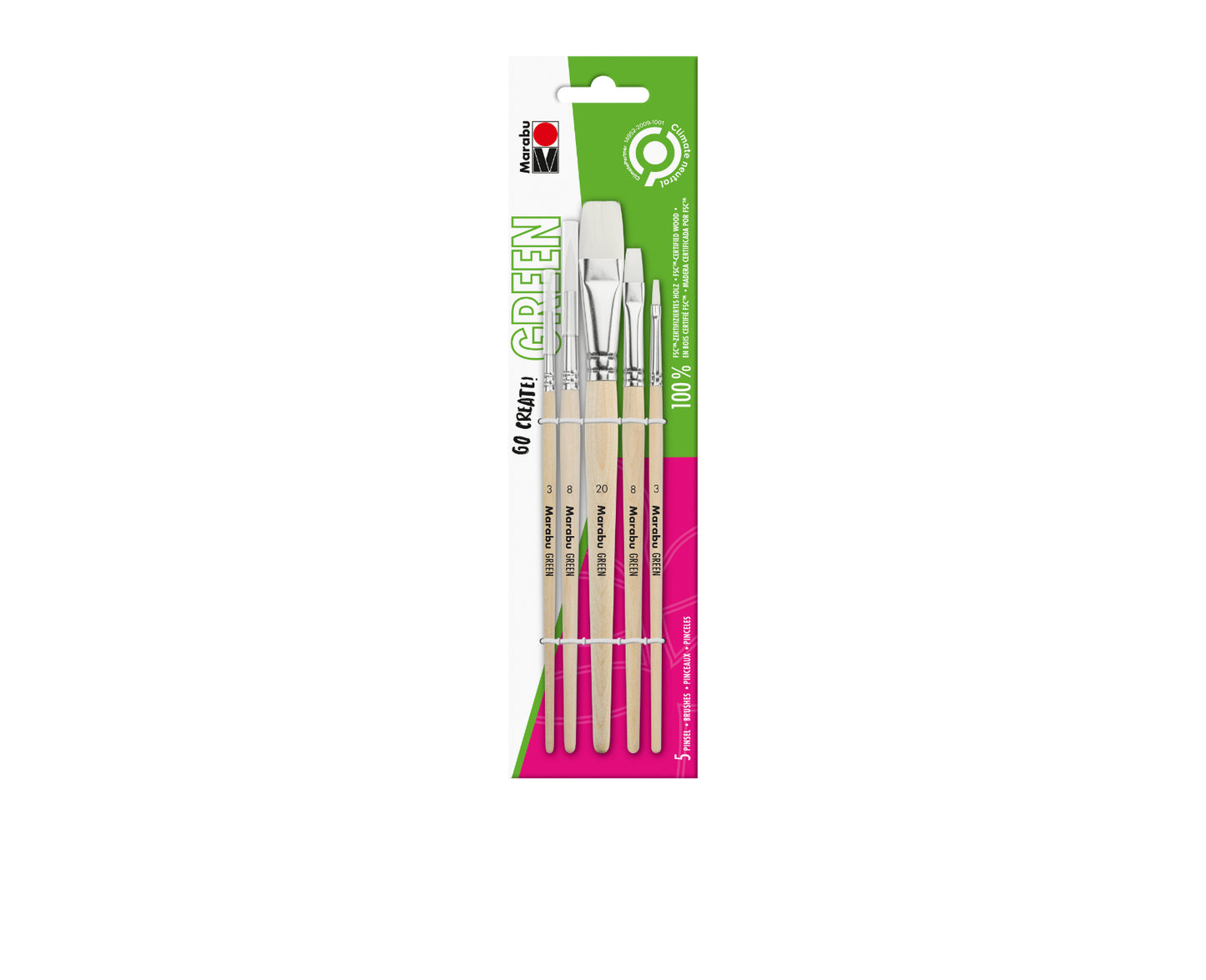 MARABU Universal Pinsel-Set Green (5 Pinsel, Mix)