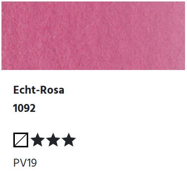 LUKAS Aquarell 1862 Feuchte Künstler-Aquarellfarbe - Echt-Rosa  1092 (1/2 N.)