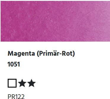 LUKAS Aquarell 1862 Feuchte Künstler-Aquarellfarbe - Magenta (Primär-Rot)  1051 (1/2 N.)