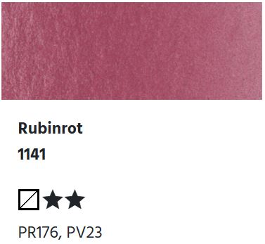 LUKAS Aquarell 1862 Feuchte Künstler-Aquarellfarbe - Rubinrot  1141 (1/2 N.)