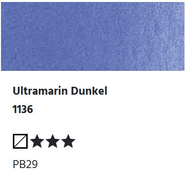 LUKAS Aquarell 1862 Feuchte Künstler-Aquarellfarbe - Ultramarin Dunkel  1136 (1/2 N.)