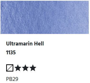 LUKAS Aquarell 1862 Feuchte Künstler-Aquarellfarbe - Ultramarin Hell  1135 (1/2 N.)