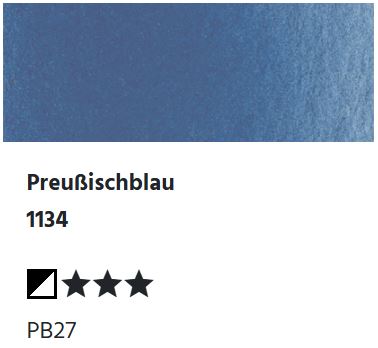 LUKAS Aquarell 1862 Feuchte Künstler-Aquarellfarbe - Preußischblau  1134 (1/2 N.)