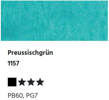 LUKAS Aquarell 1862 Feuchte Künstler-Aquarellfarbe - Preussischgrün  1157 (1/2 N.)