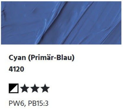 LUKAS Cryl PASTOS (HEAVY BODY) - Cyan (Primär-Blau)  4120 (37ml)