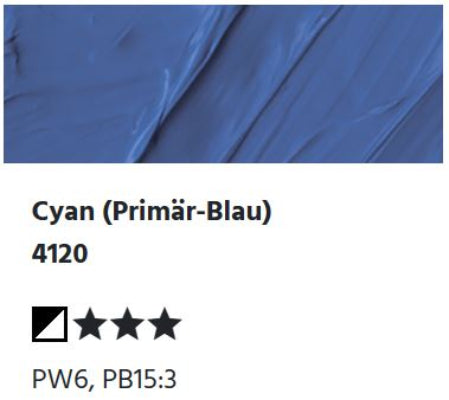 LUKAS Cryl PASTOS (HEAVY BODY) - Cyan (Primär-Blau)  4120 (37ml)