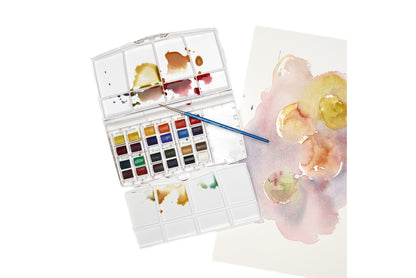 WINSOR & NEWTON™ Cotman Aquarellfarben  Set (24 1/2 Näpfchen, 25-teilig)
