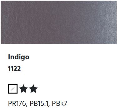 LUKAS Aquarell 1862 Feuchte Künstler-Aquarellfarbe - Indigo  1122 (1/2 N.)