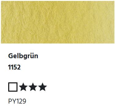 LUKAS Aquarell 1862 Feuchte Künstler-Aquarellfarbe - Gelbgrün  1152 (1/2 N.)