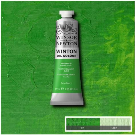 WINSOR&NEWTON Winton Feine Ölfarbe - PERMANENT GRÜN HELL  483 (37ml)