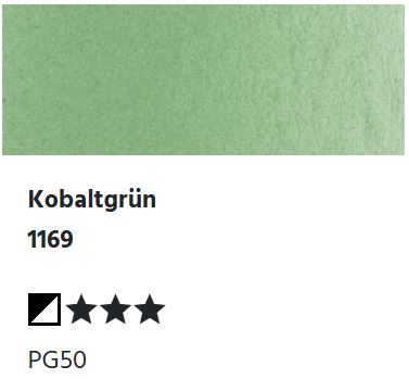 LUKAS Aquarell 1862 Feuchte Künstler-Aquarellfarbe - Kobaltgrün  1169 (1/2 N.)