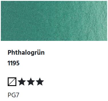 LUKAS Aquarell 1862 (24ml Tube) - Phthalogrün  1195
