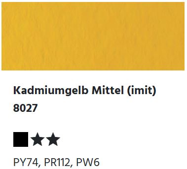 LUKAS Studio GOUACHE - Kadmiumgelb Mittel (imit)  8027 (20ml)