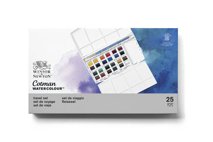 WINSOR & NEWTON™ Cotman Aquarellfarben  Set (24 1/2 Näpfchen, 25-teilig)