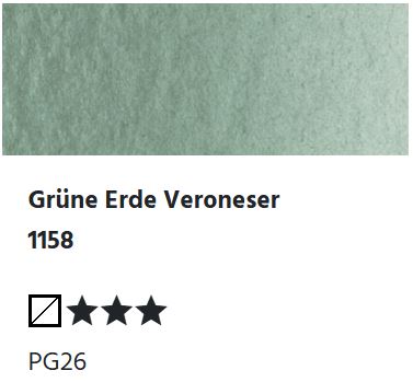 LUKAS Aquarell 1862 Feuchte Künstler-Aquarellfarbe - Grüne Erde Veroneser  1158 (1/2 N.)