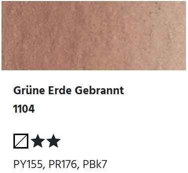 LUKAS Aquarell 1862 Feuchte Künstler-Aquarellfarbe - Grüne Erde Gebrannt  1104 (1/2 N.)