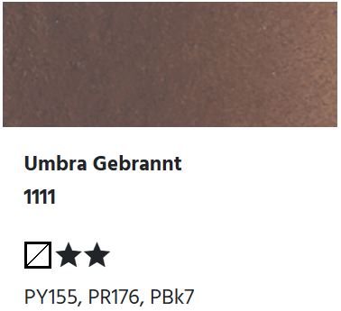 LUKAS Aquarell 1862 Feuchte Künstler-Aquarellfarbe - Umbra Gebrannt  1111 (1/2 N.)