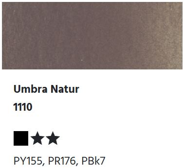 LUKAS Aquarell 1862 Feuchte Künstler-Aquarellfarbe - Umbra Natur  1110 (1/2 N.)