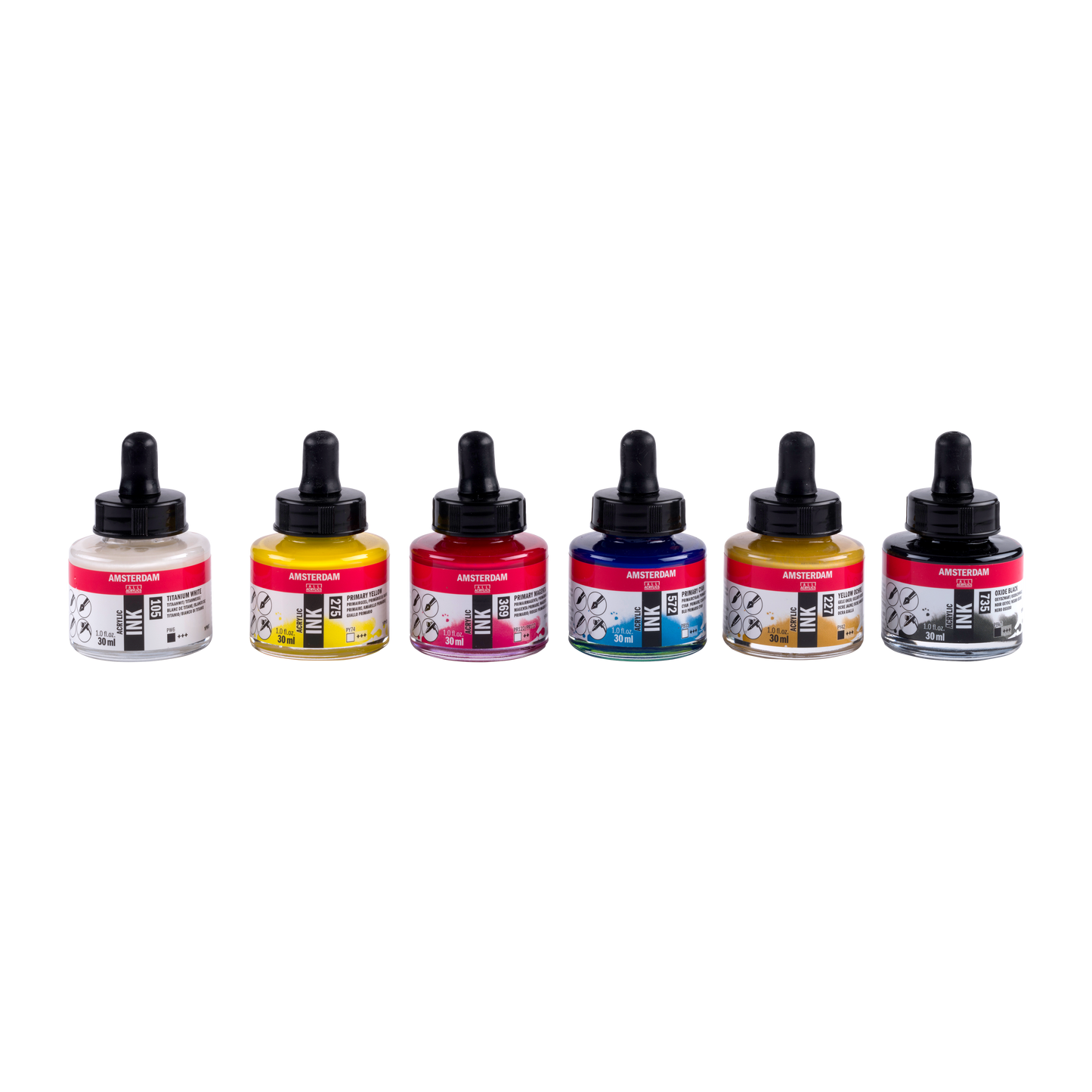 Royal Talens AMSTERDAM Acrylic Ink - BASIC SET (6x30ml)