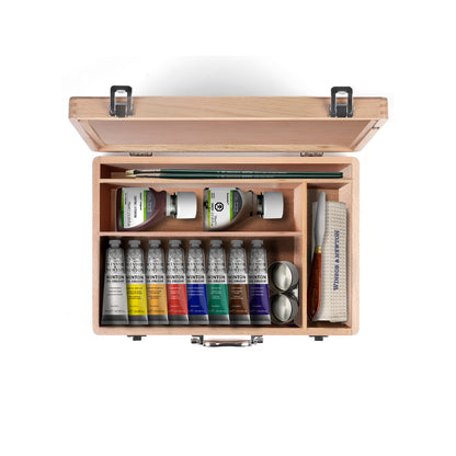 WINSOR & NEWTON Winton Ölfarben Komplettset im Holzkoffer (8x37ml)