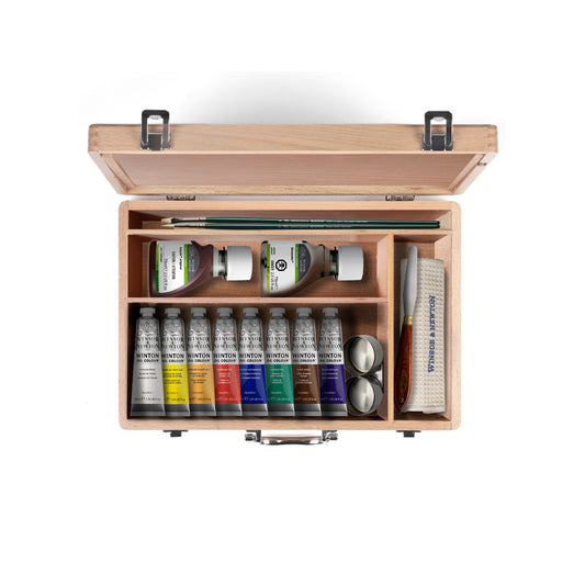 WINSOR & NEWTON Winton Ölfarben Komplettset im Holzkoffer (8x37ml)