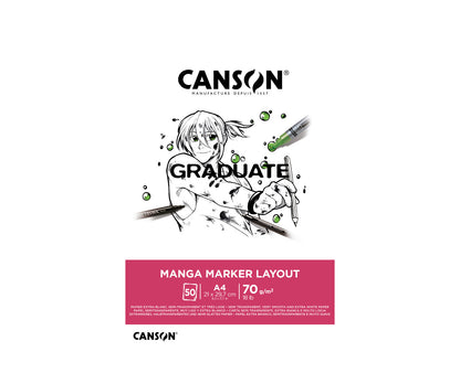 CANSON Graduate Manga Marker Layout Block (DIN A4, 50 BL, 70gr., extraweiß, geleimt)